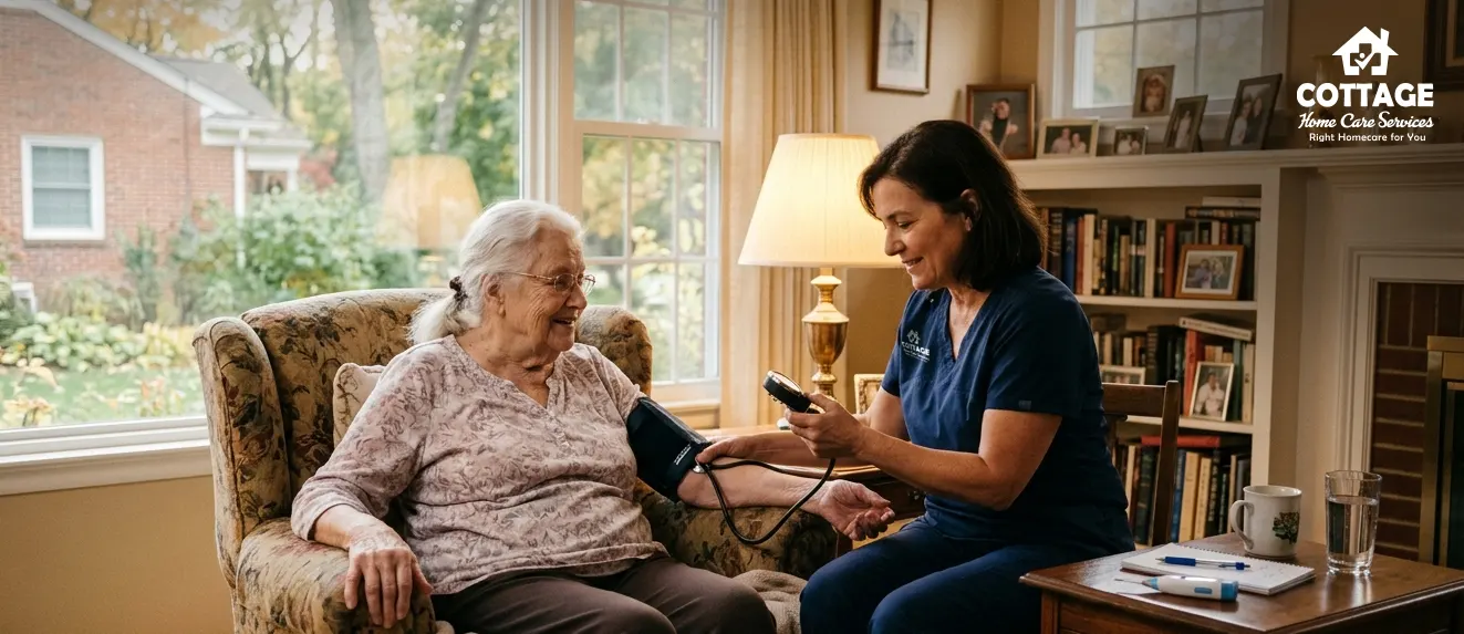 Professional home care visit.