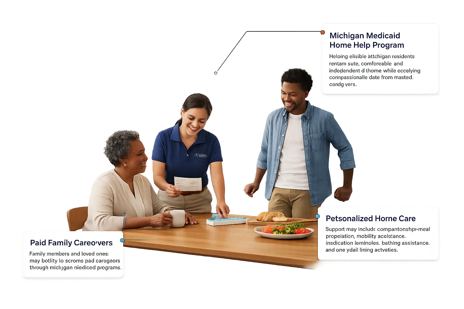 Cottage Home Care caregiver connecting with a Michigan client