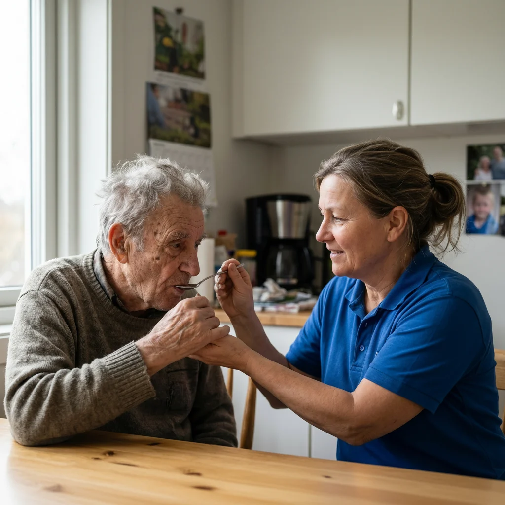 Family caregiver supporting a loved one at home through Connecticut AFL